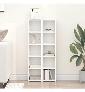 CD-Regale 2 Stk. Weiss 21x16x93,5 cm Holzwerkstoff