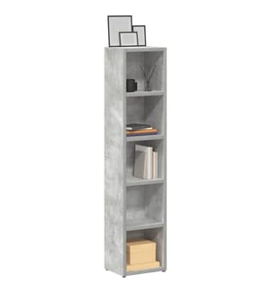 CD-Regale 2 Stk. Betongrau 21x16x93,5 cm Holzwerkstoff