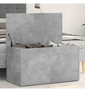 Aufbewahrungstruhe Betongrau 84x42x46 cm Holzwerkstoff