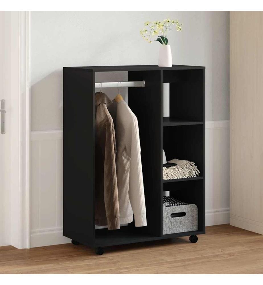 Kleiderschrank Schwarz 80x40x110 cm Holzwerkstoff