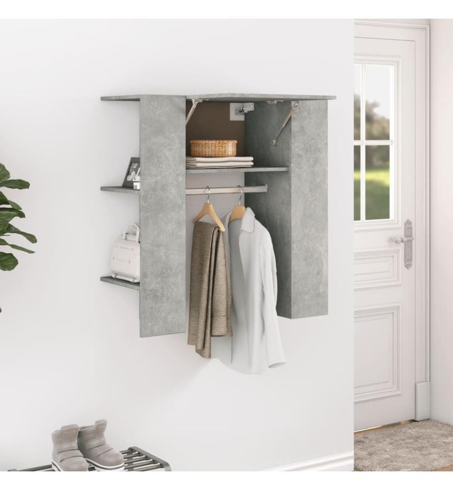 Armoire de couloir Gris béton 97,5x37x99 cm Bois d'ingénierie