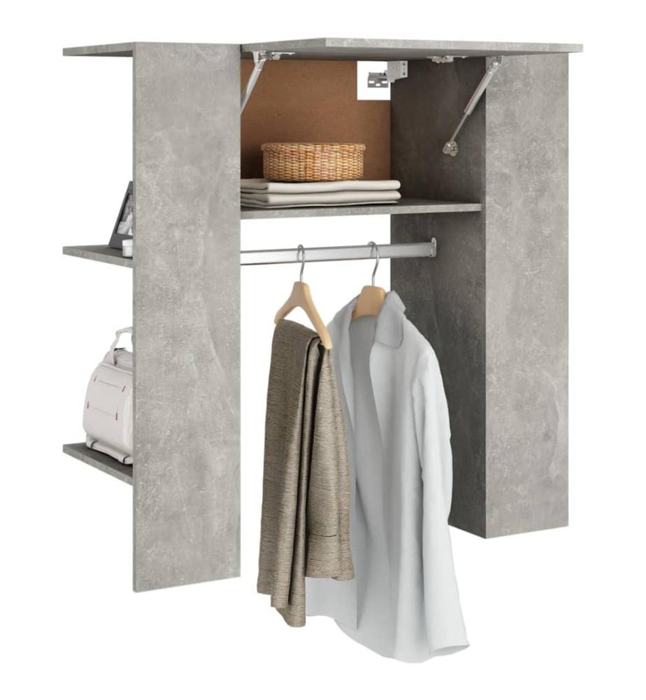 Armoire de couloir Gris béton 97,5x37x99 cm Bois d'ingénierie