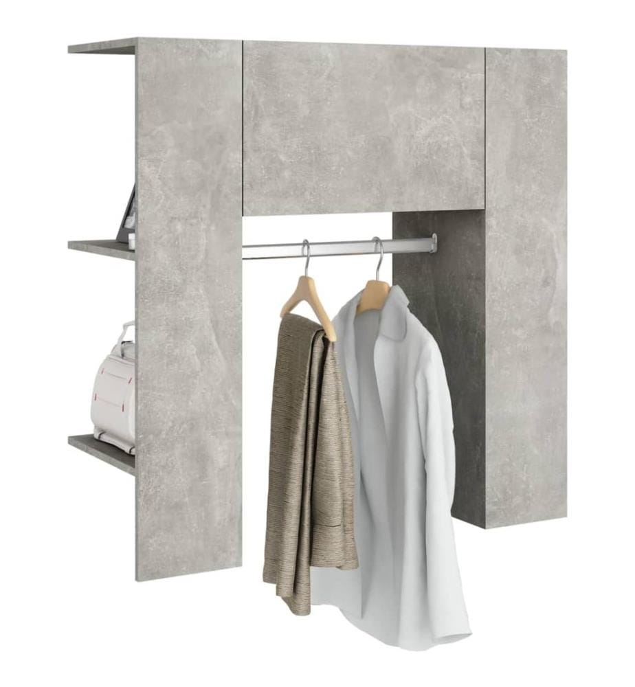 Armoire de couloir Gris béton 97,5x37x99 cm Bois d'ingénierie