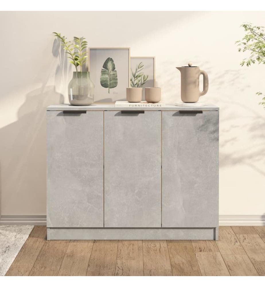 Buffet Gris béton 90,5x30x70 cm Bois d'ingénierie