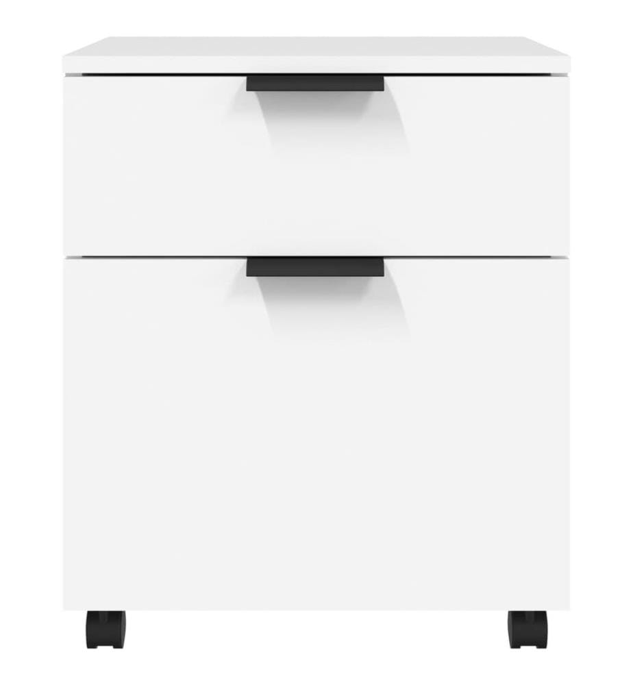 Classeur mobile avec roues Blanc 45x38x54 cm Bois d'ingénierie