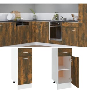 Armoire à tiroirs "Lyon" Chêne fumé 30 x 46 x 81,5 cm Bois d'ingénierie