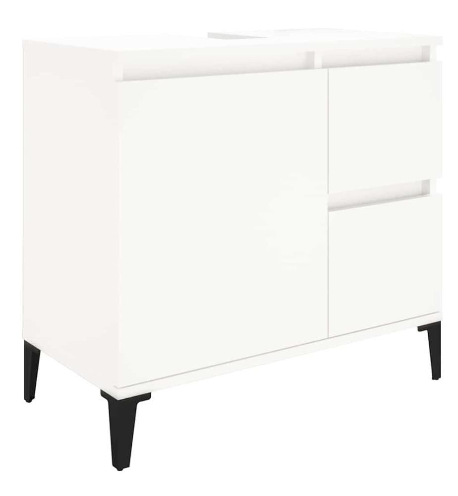 Badschrank Weiss 65x33x60 cm Holzwerkstoff