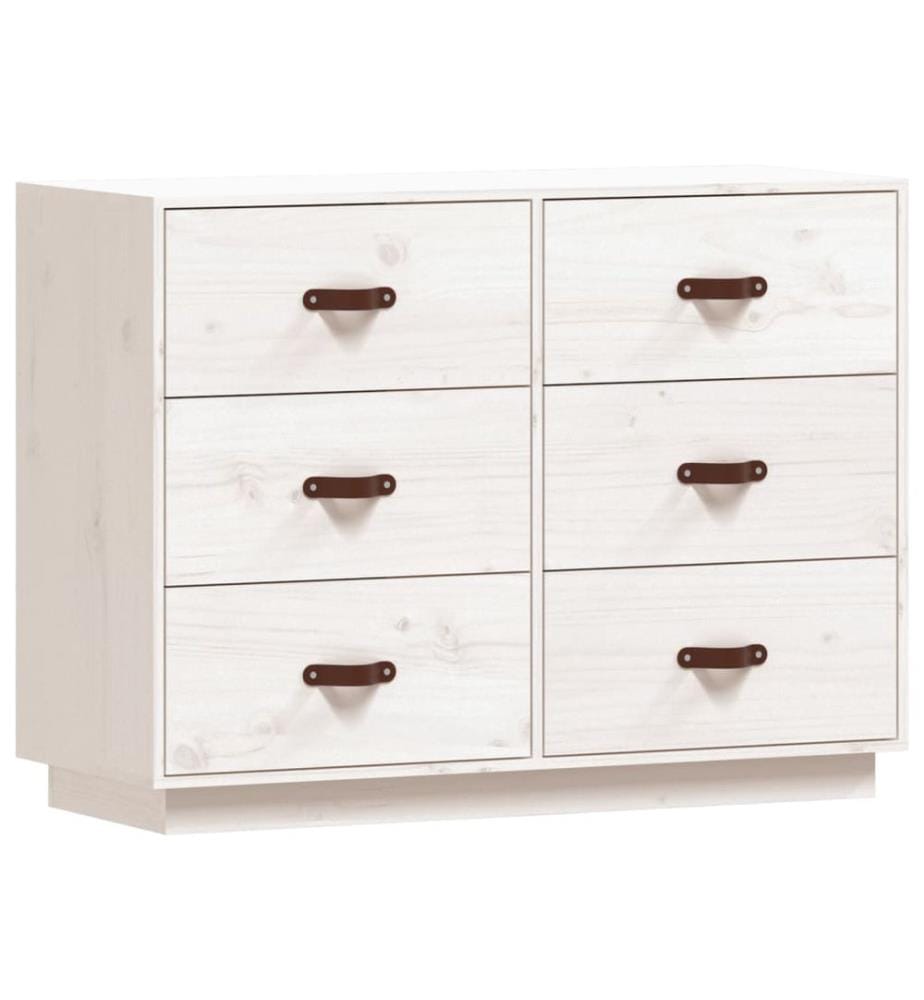 Sideboard Weiss 100x40x75 cm Massivholz Kiefer