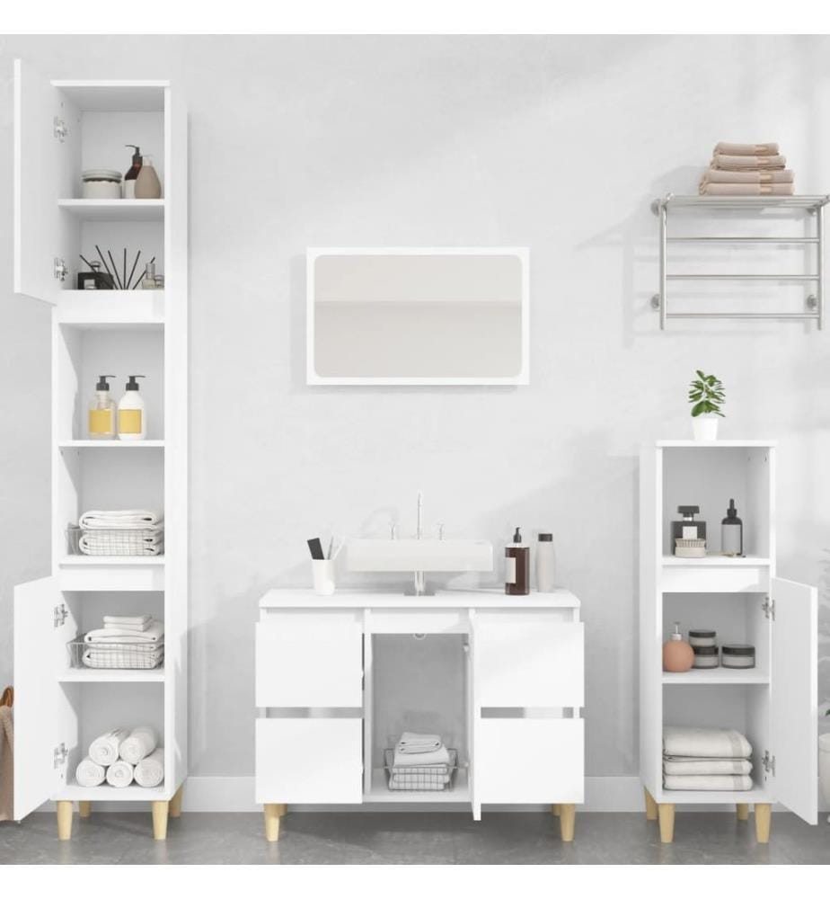 Meuble d'évier blanc 80x33x60 cm bois d'ingénierie