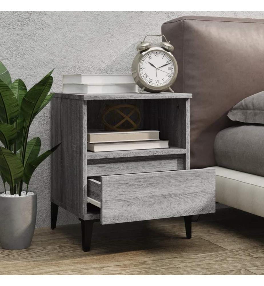 Tables de chevet 2 pcs Sonoma gris 40x35x50 cm