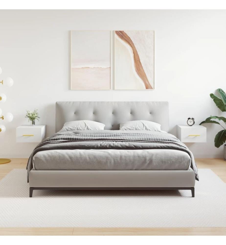 Tables de chevet murales 2 pcs blanc 35x35x20 cm
