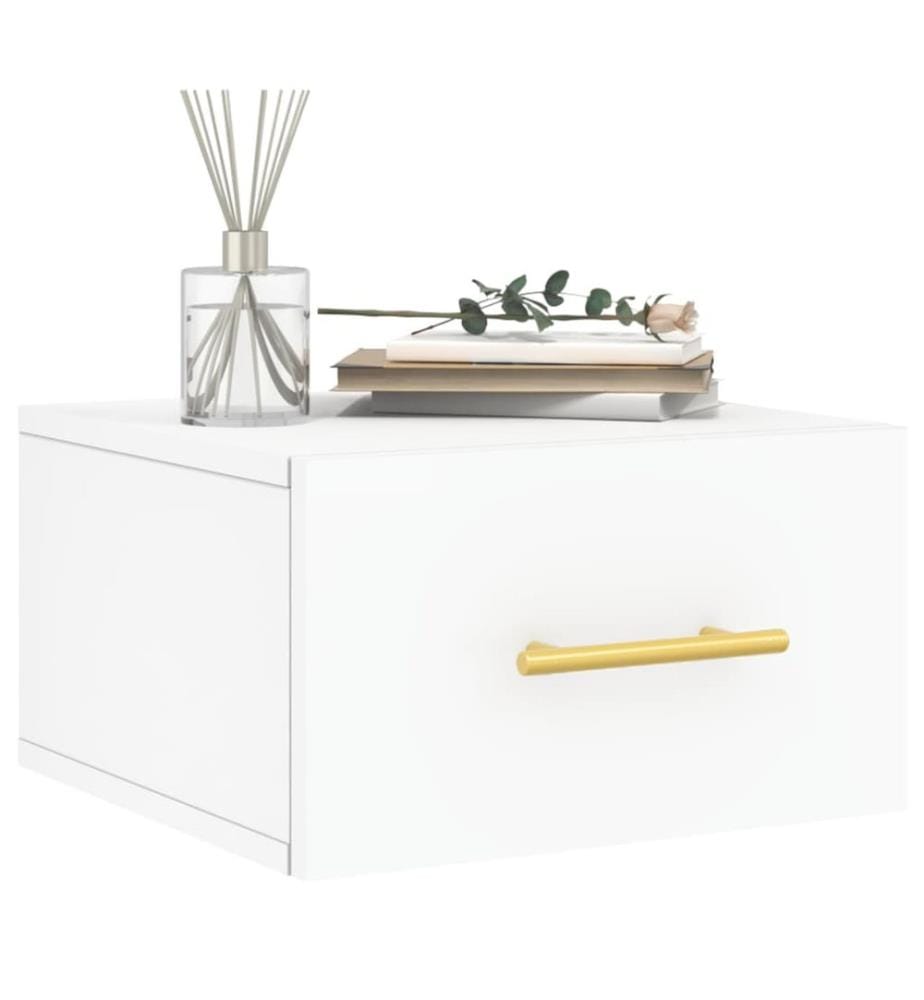 Tables de chevet murales 2 pcs blanc 35x35x20 cm
