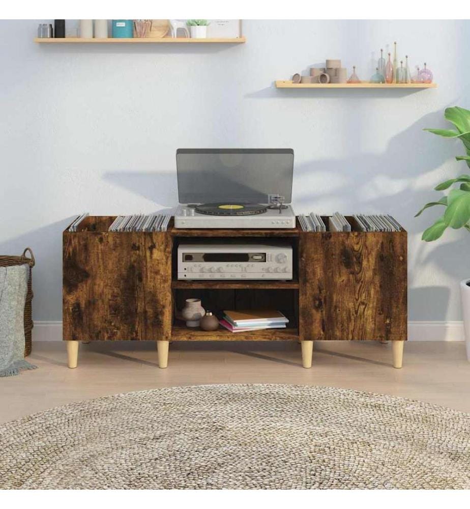 Plattenschrank Räuchereiche 121x38x48 cm Holzwerkstoff