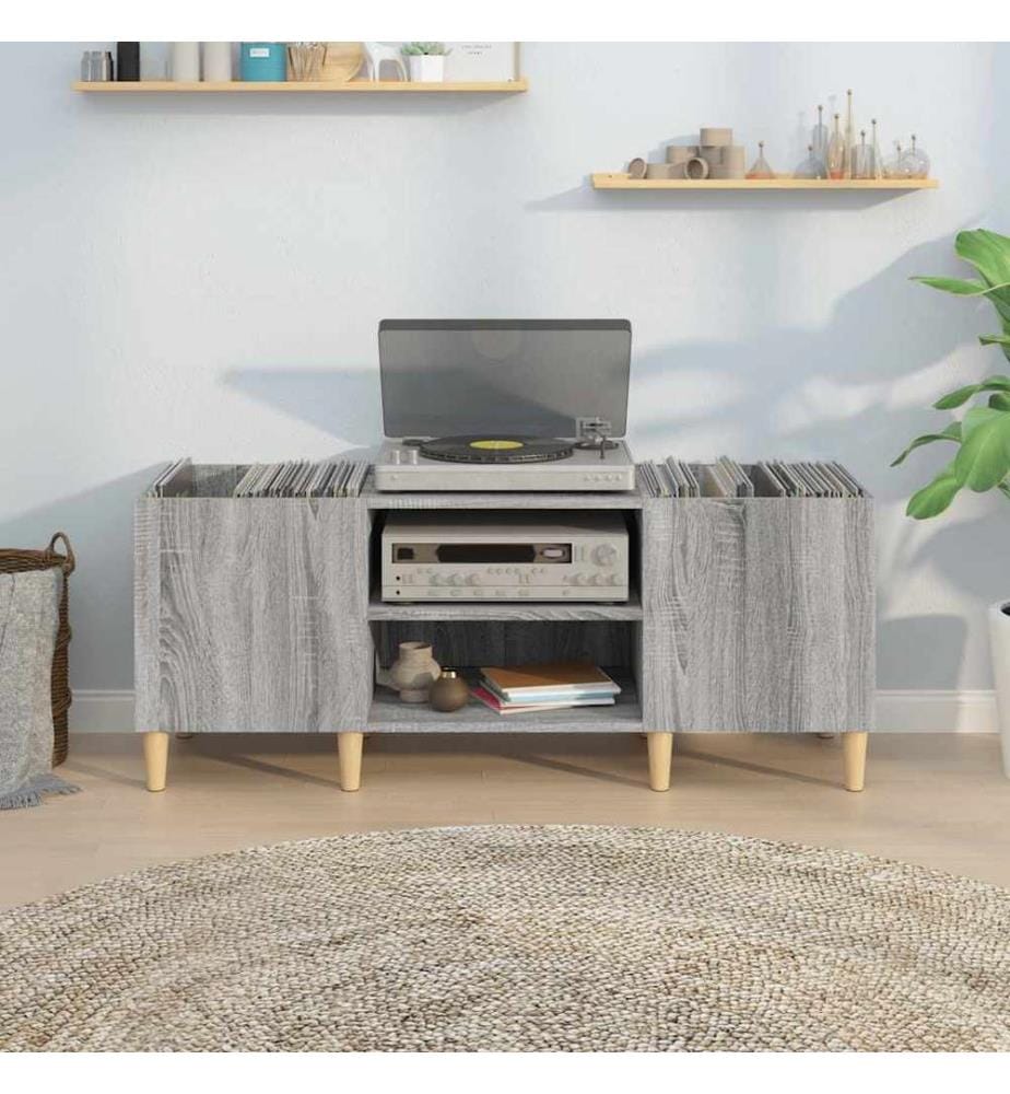 Plattenschrank Grau Sonoma 121x38x48 cm Holzwerkstoff