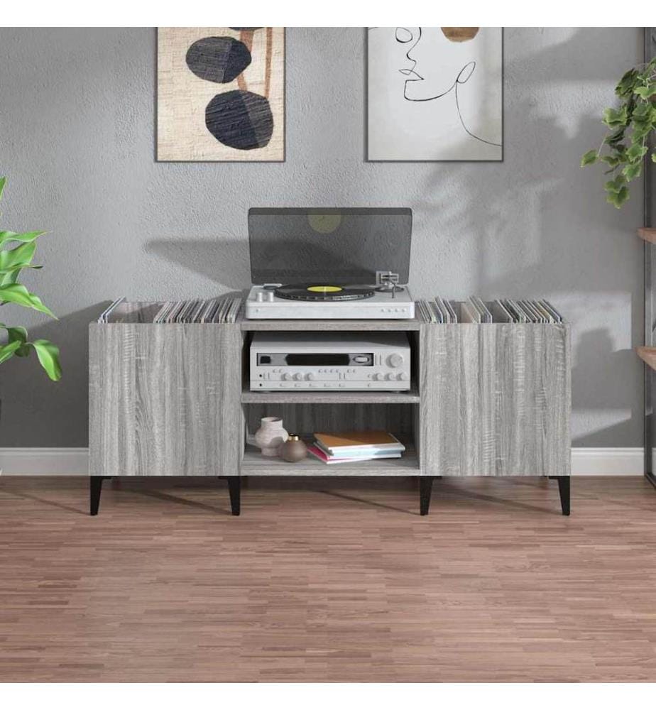 Plattenschrank Grau Sonoma 121x38x48 cm Holzwerkstoff