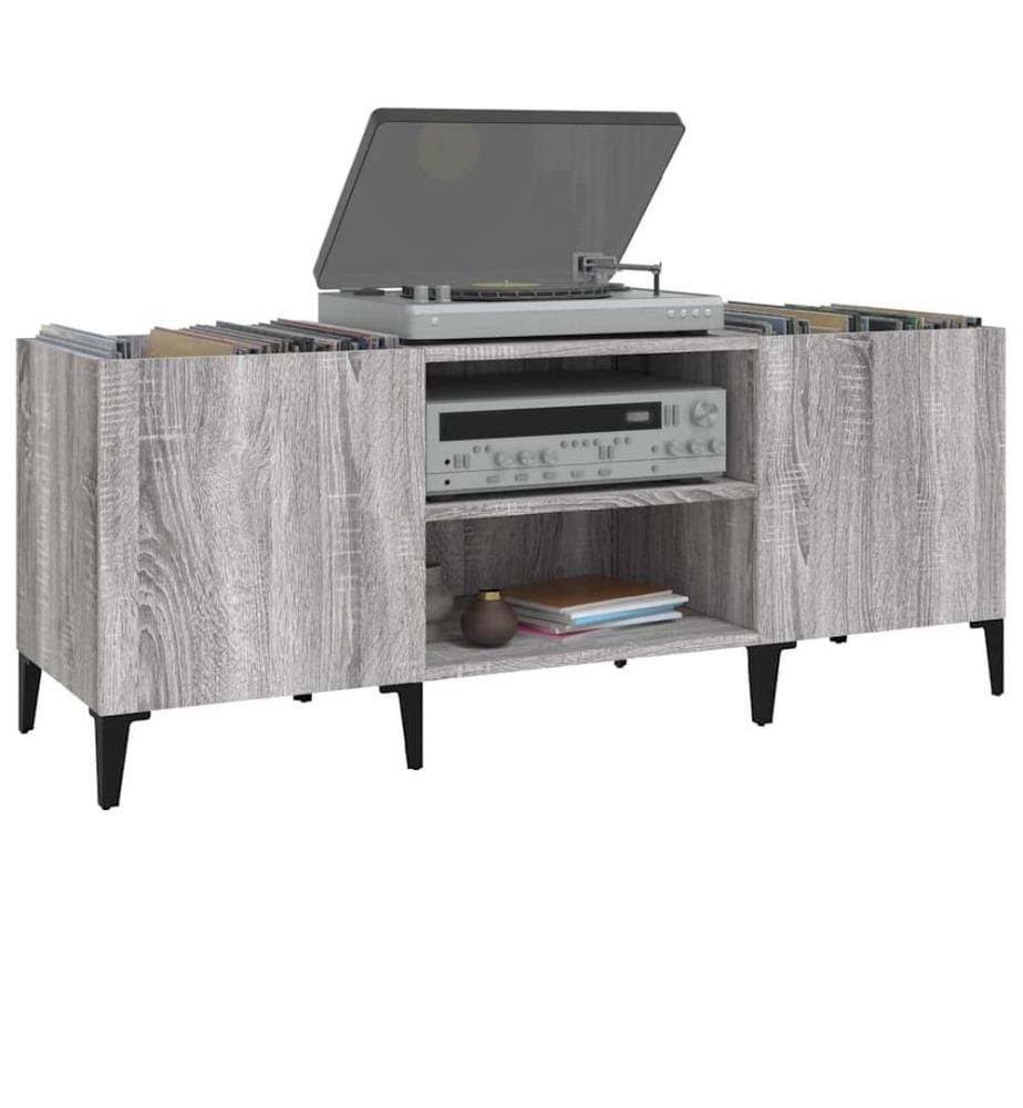 Plattenschrank Grau Sonoma 121x38x48 cm Holzwerkstoff