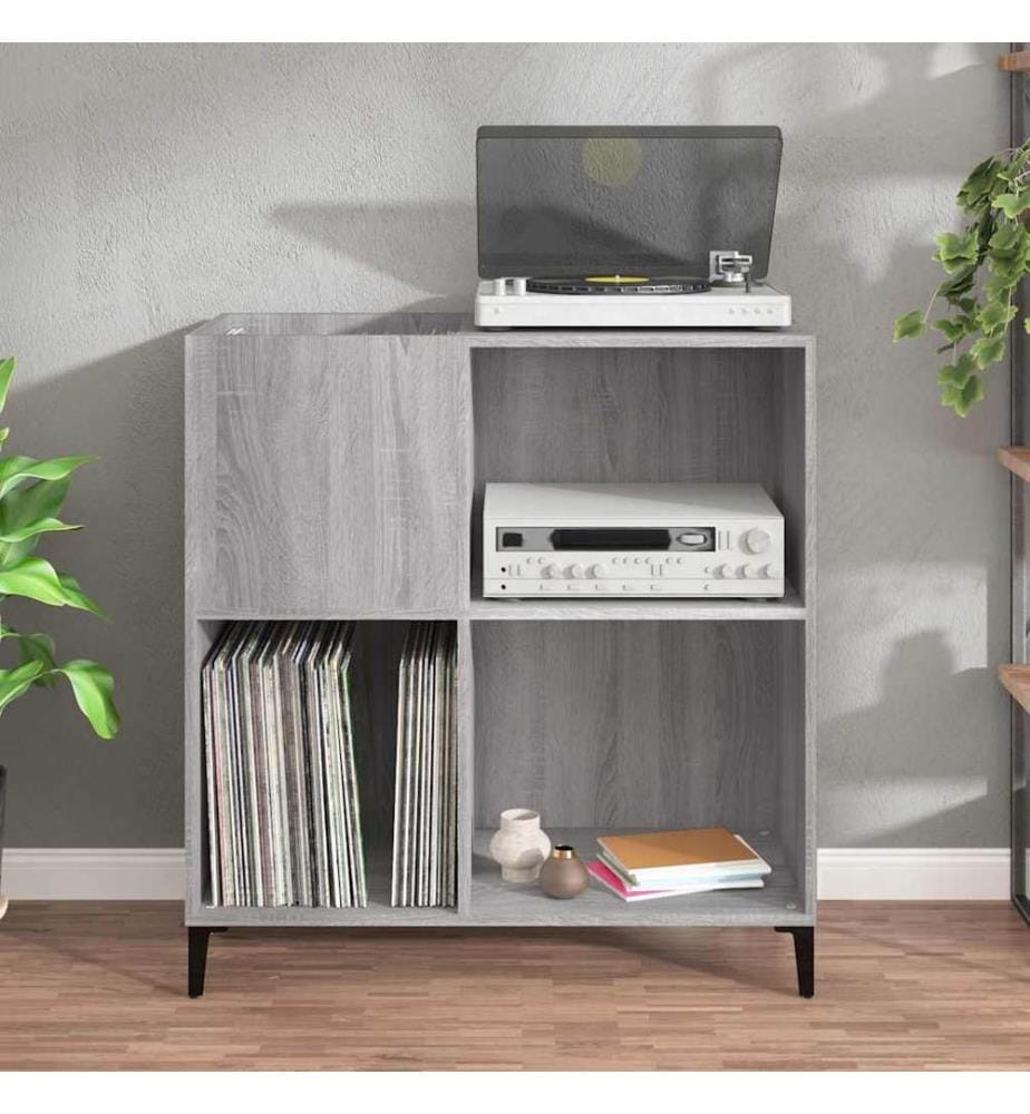 Plattenschrank Grau Sonoma 84,5x38x89 cm Holzwerkstoff
