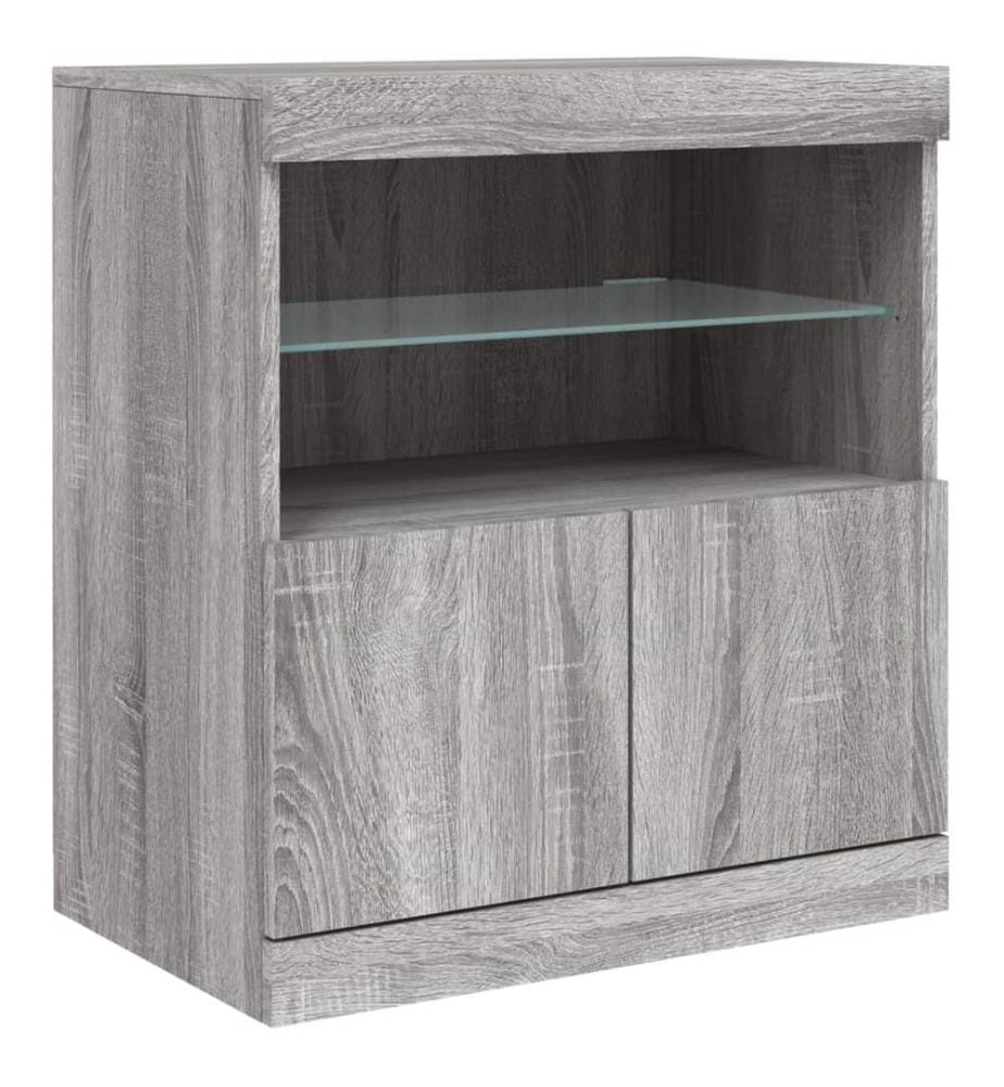 Sideboard mit LED-Leuchten Grau Sonoma 60x37x67 cm