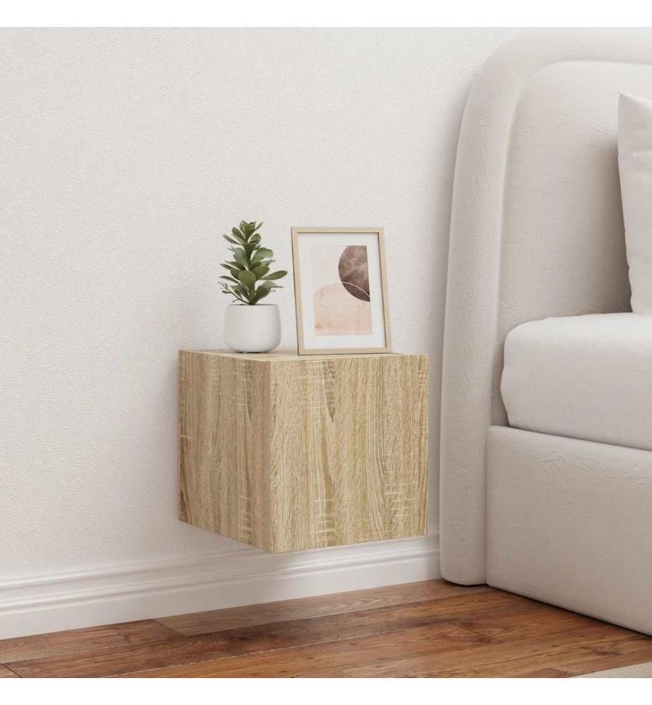 TV-Wandschränke mit LED-Leuchten 2 Stk. Sonoma-Eiche
