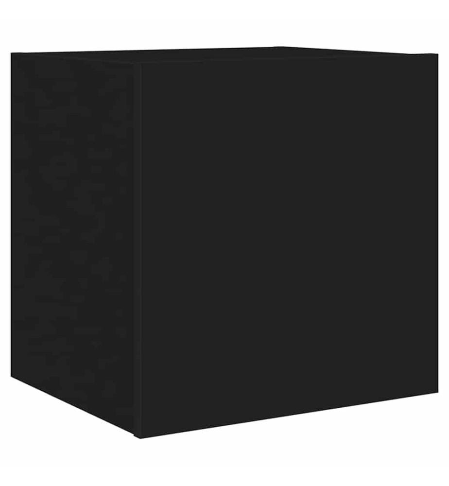 Meuble TV mural avec lumières LED noir 40,5x35x40 cm