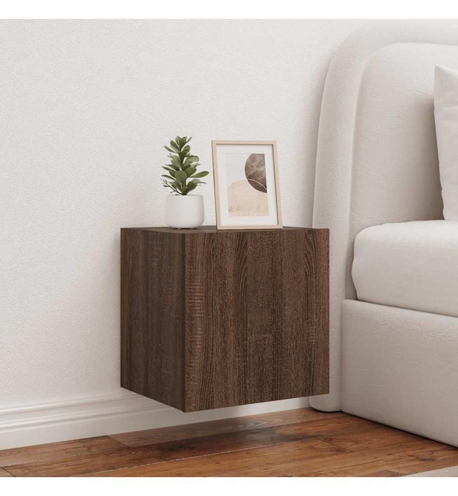 TV-Wandschränke mit LED-Leuchten 2 Stk. Braun Eichen-Optik
