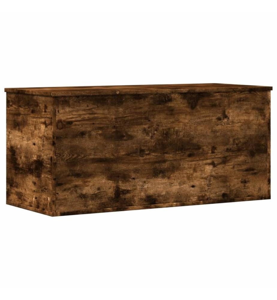 Boîte de rangement chêne fumé 100x42x46 cm bois d'ingénierie