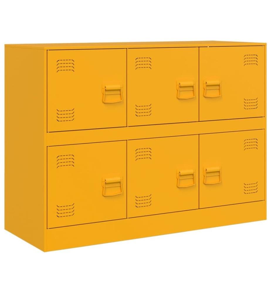 Buffet jaune moutarde 99x39x73 cm acier