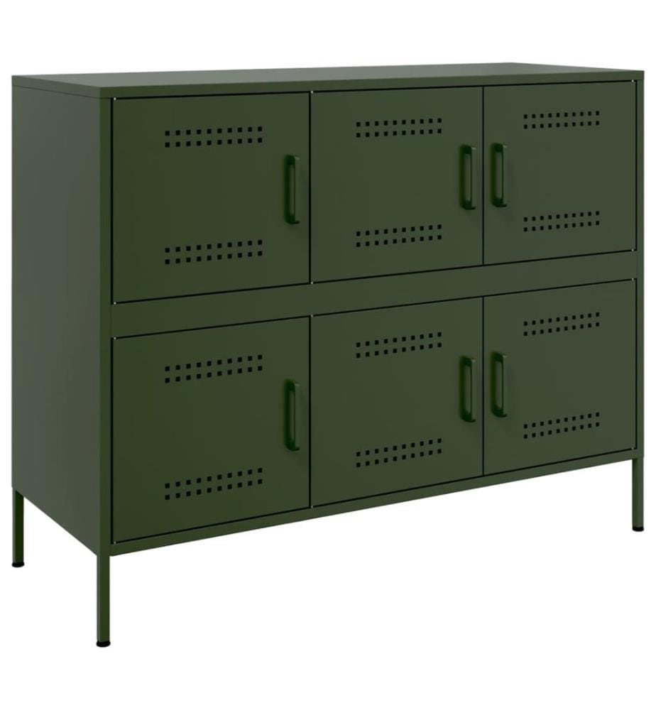 Buffet vert olive 100,5x39x79 cm acier