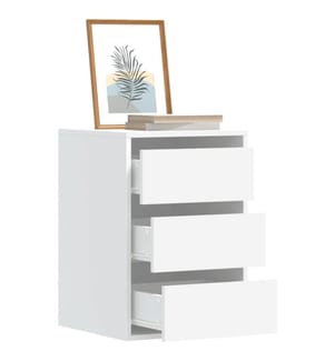 Commode d'angle blanc 40x41x58 cm bois d'ingénierie