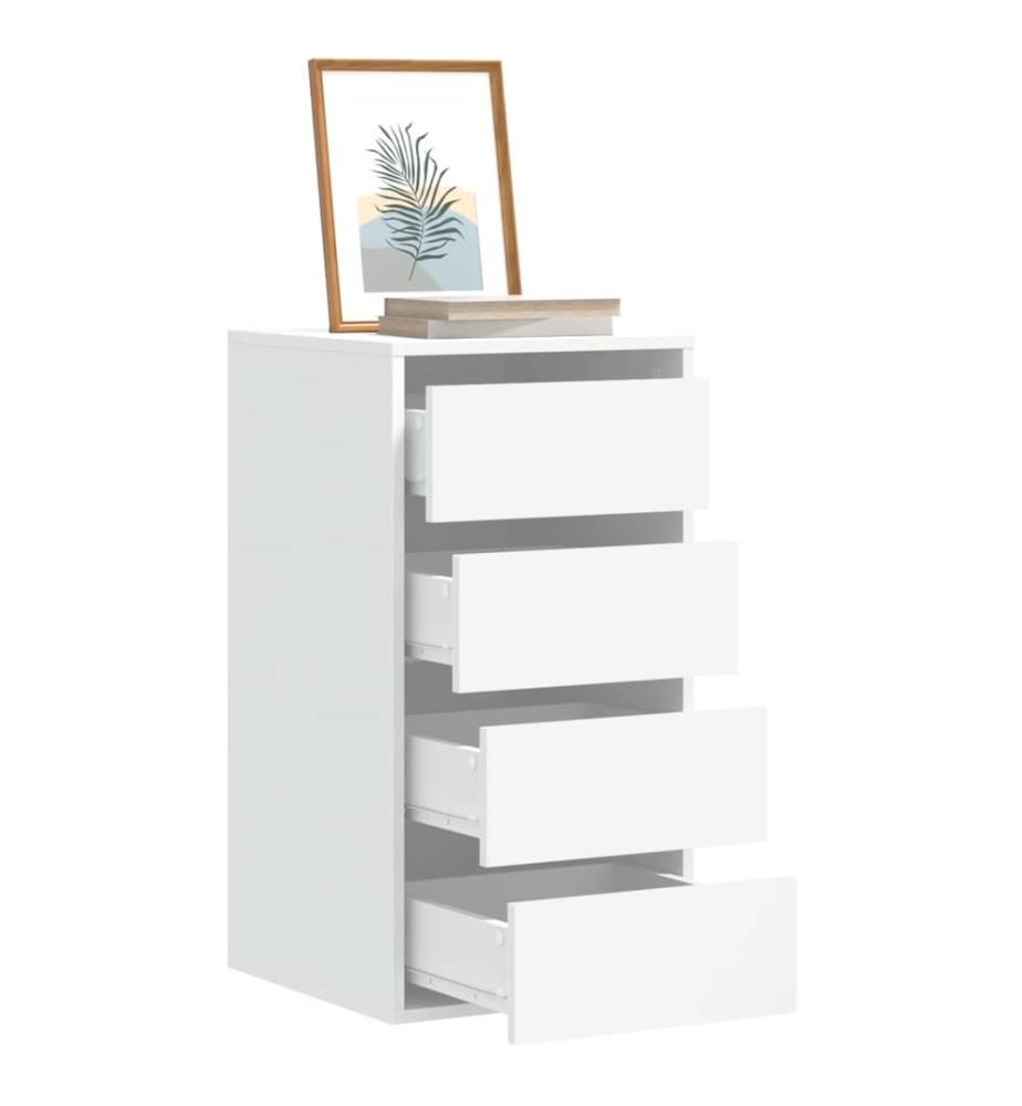 Commode d'angle blanc 40x41x76 cm bois d'ingénierie