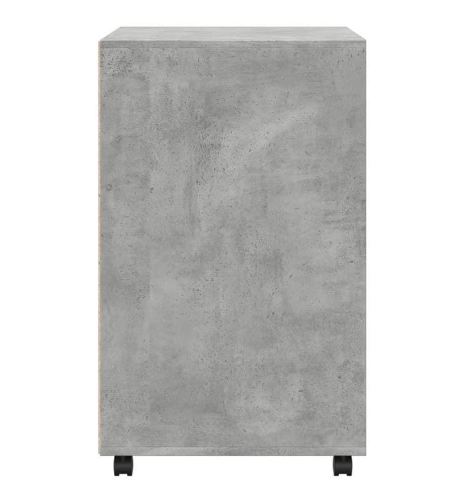 Armoire à roulettes gris béton 60x48x81 cm bois d'ingénierie