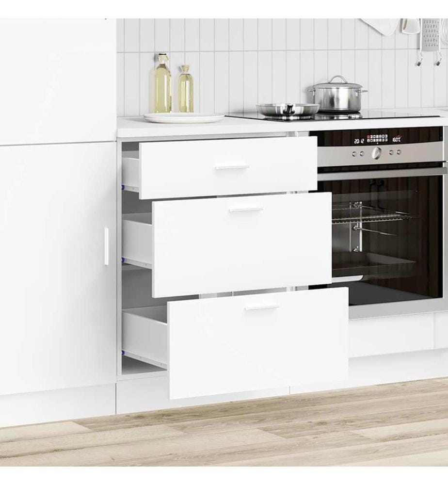 Meuble bas de cuisine "Lyon" en bois d'ingénierie blanc