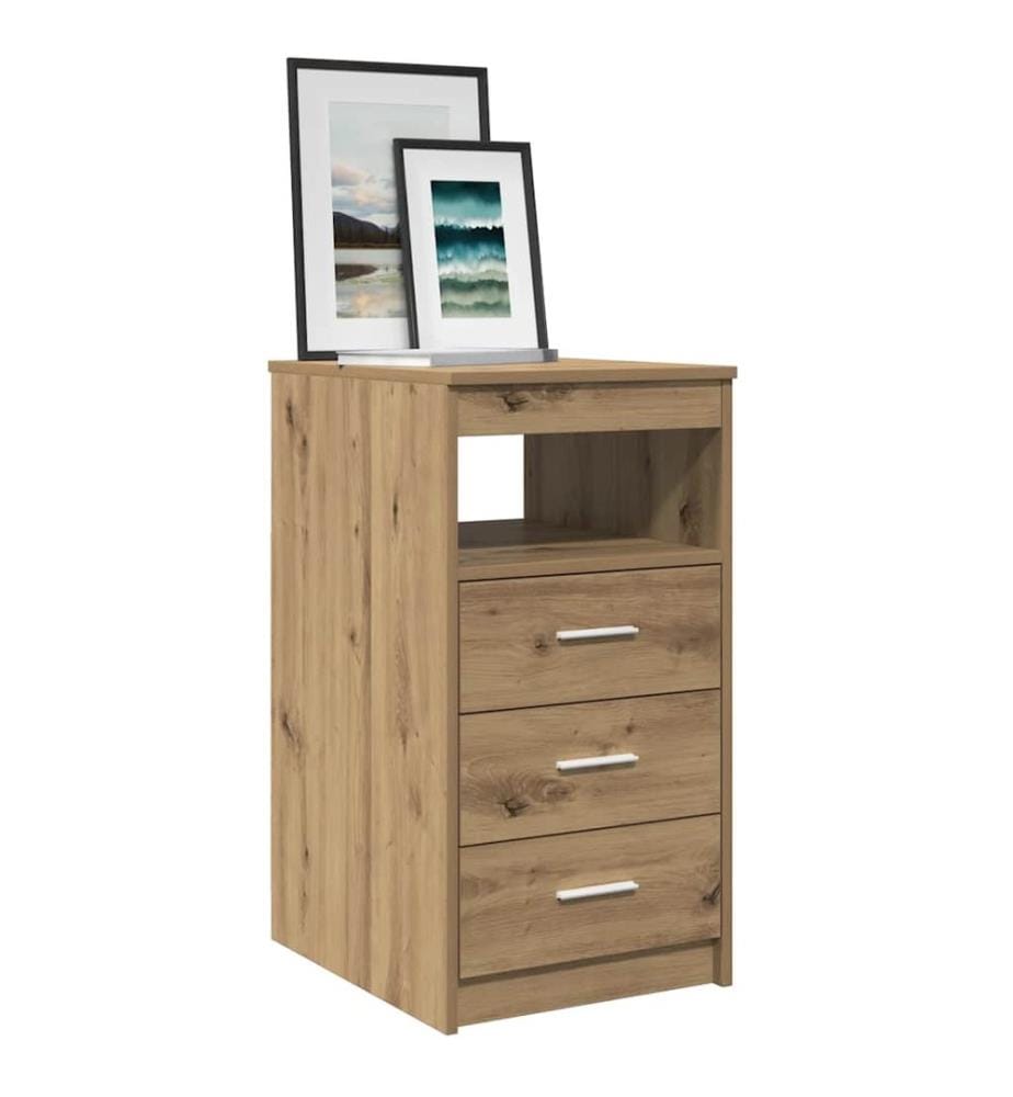 Commode chêne artisanal 40x50x76 cm bois d'ingénierie