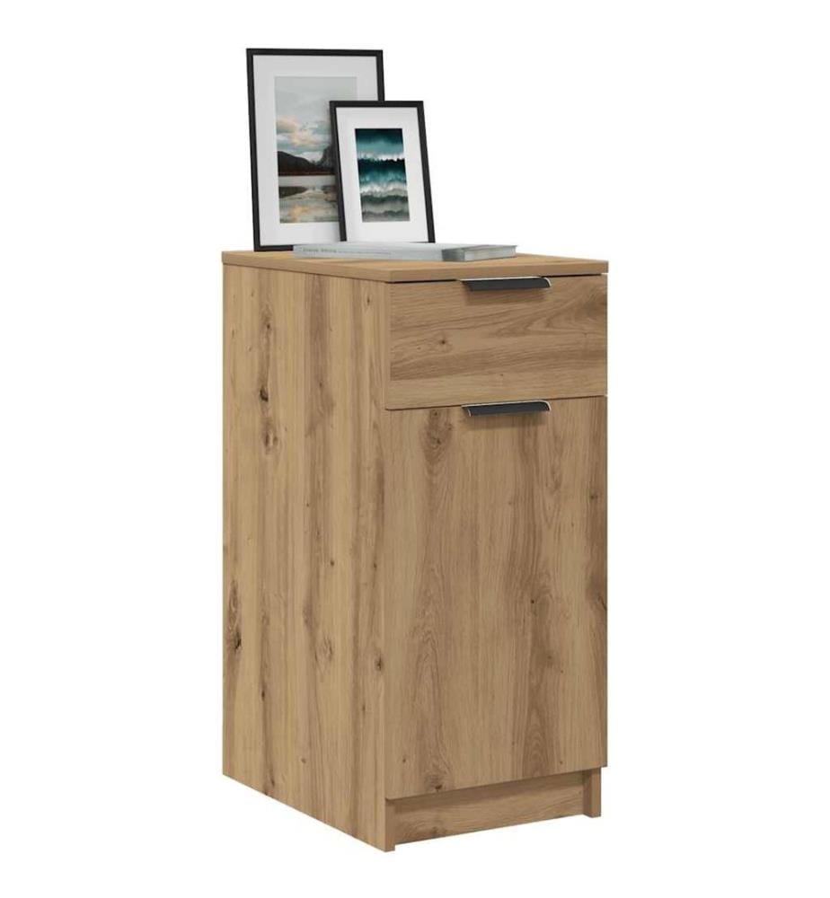 Armoire de bureau chêne artisanal 33x50x75 cm bois d'ingénierie