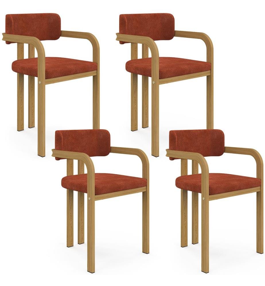 Lot de 4 chaises Elsa avec accoudoirs - Terracotta