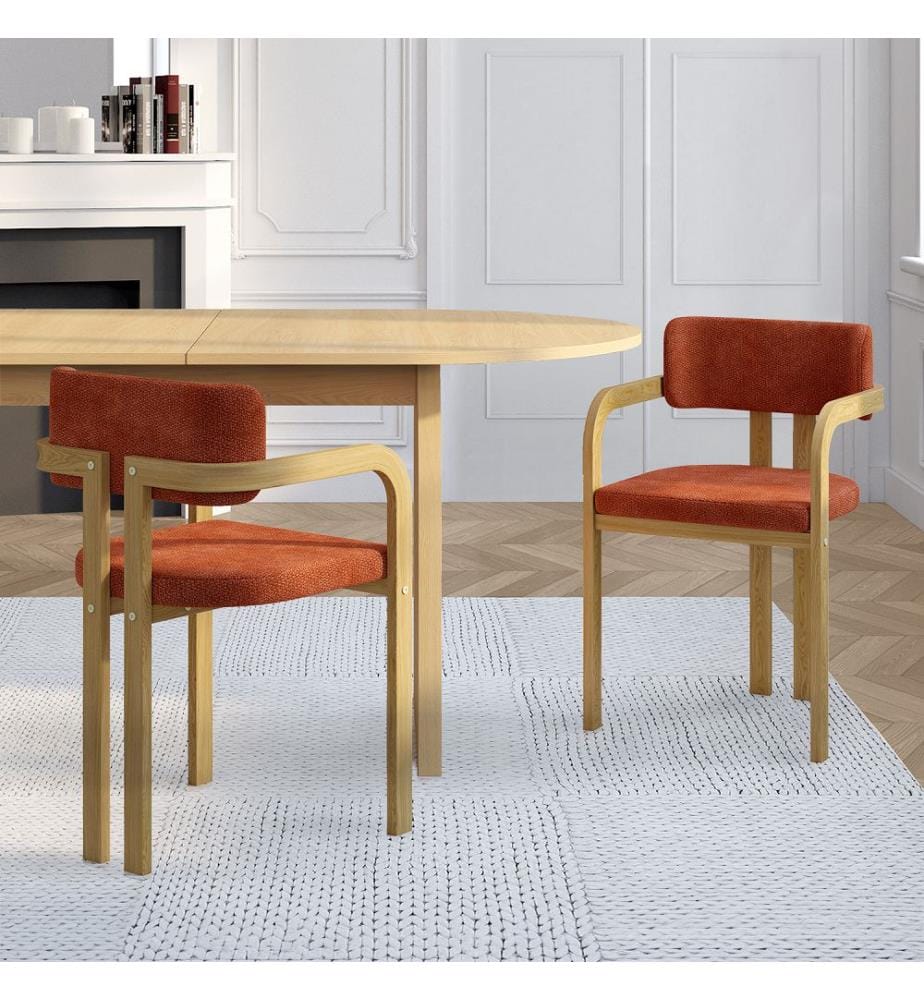 Lot de 4 chaises Elsa avec accoudoirs - Terracotta