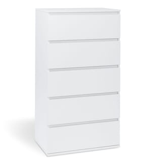 Commode Tom 5 tiroirs - Blanc