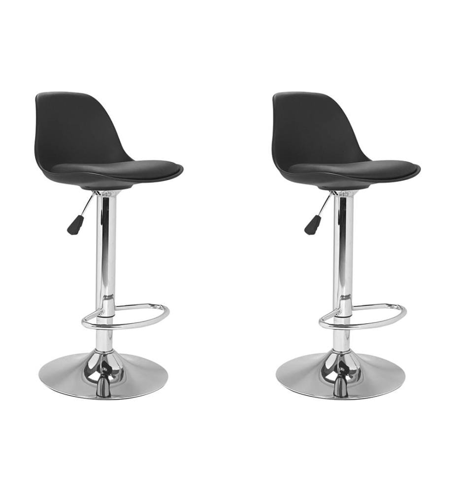Lot de 2 Tabourets de Bar Réglables Karl 39 x 42 x 104 cm - Noir