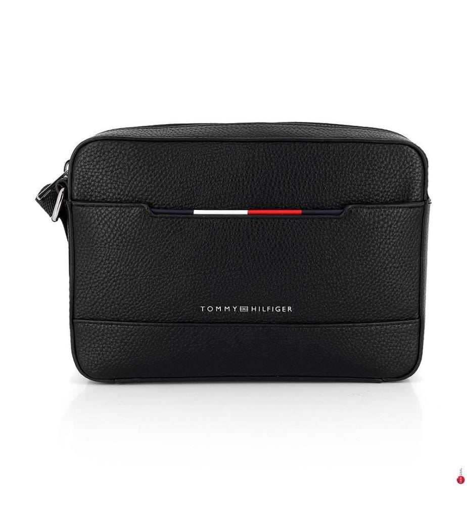 Sac Reporter à bandoulière et logo en métal - Noir