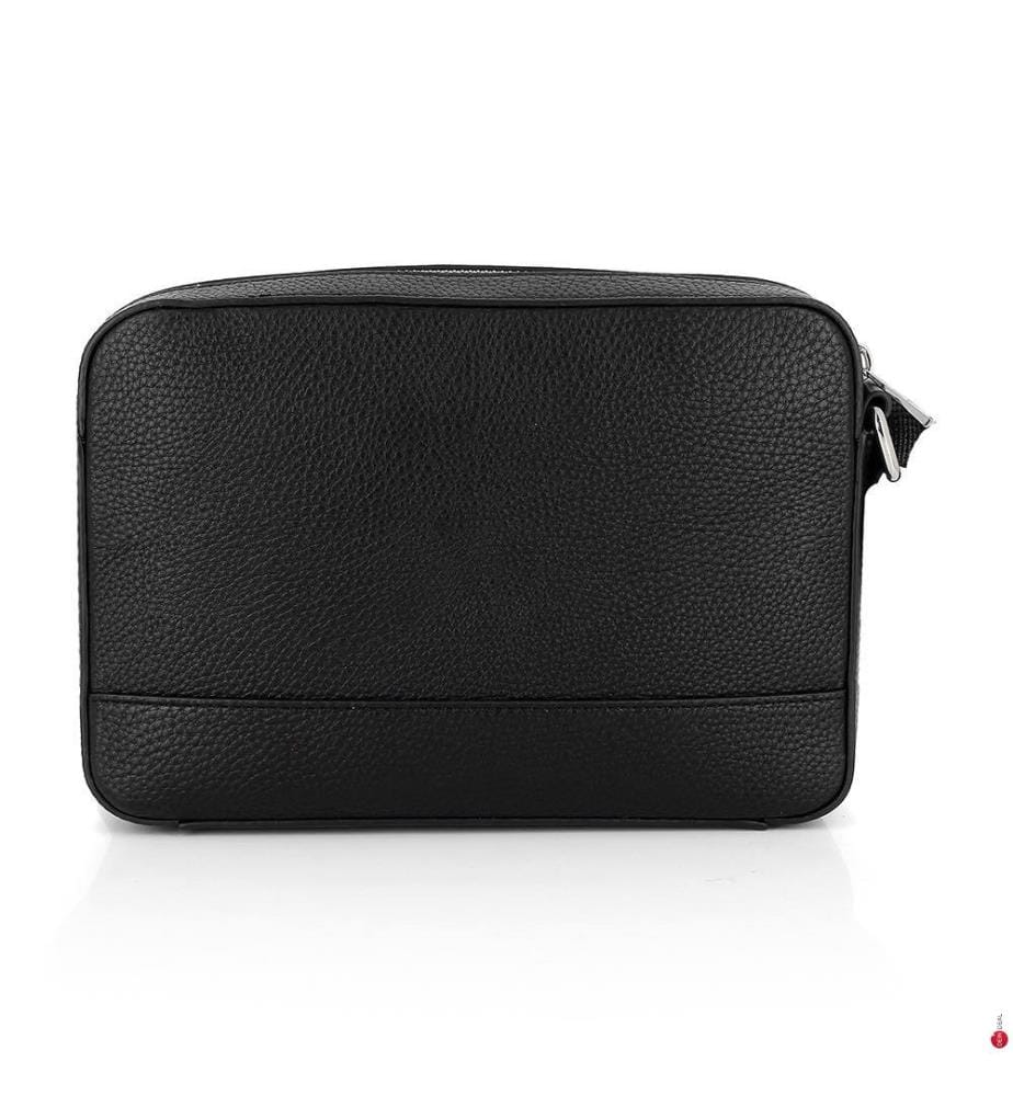 Sac Reporter à bandoulière et logo en métal - Noir