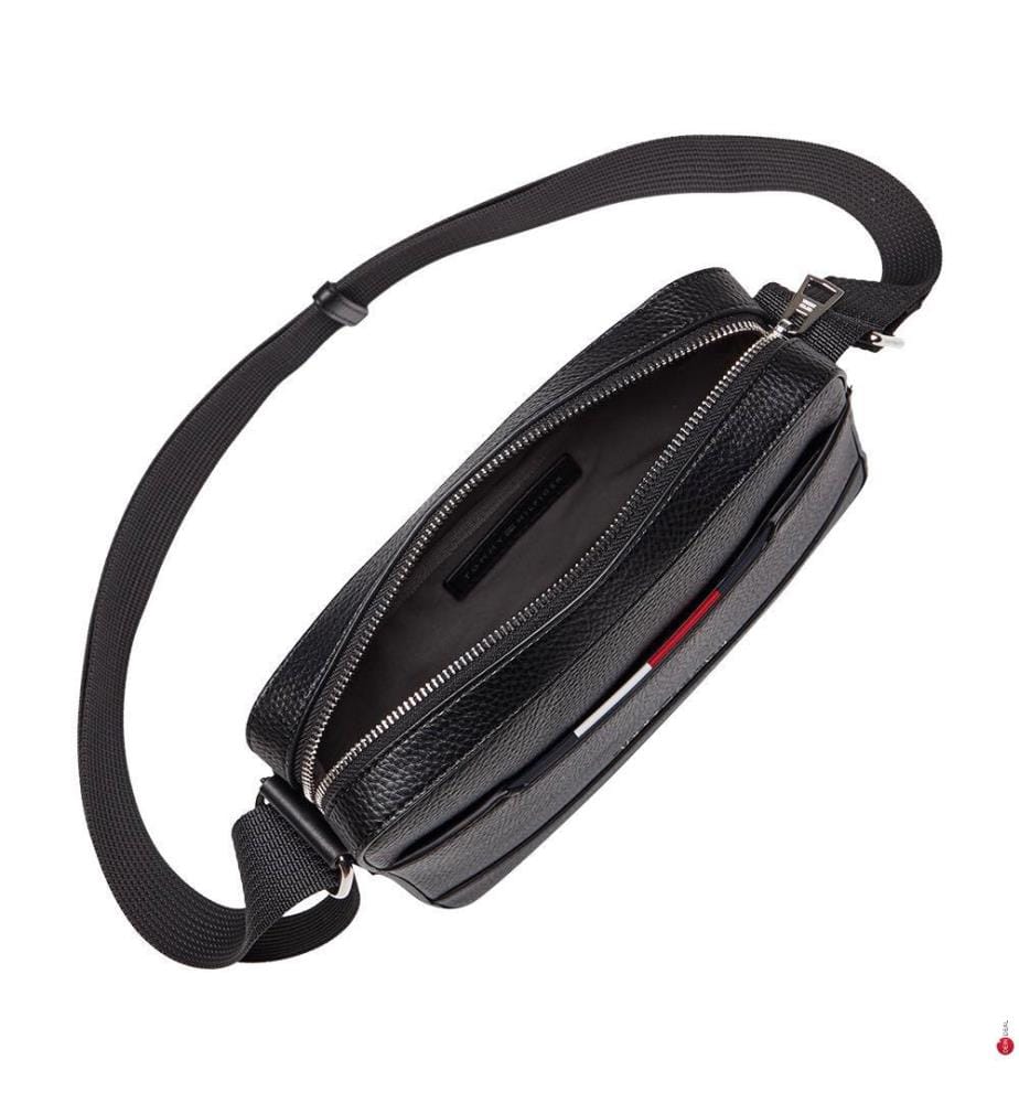 Sac Reporter à bandoulière et logo en métal - Noir