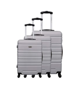 Calvi 4-Rollen-Kofferset mit 3 Rollen - Silber