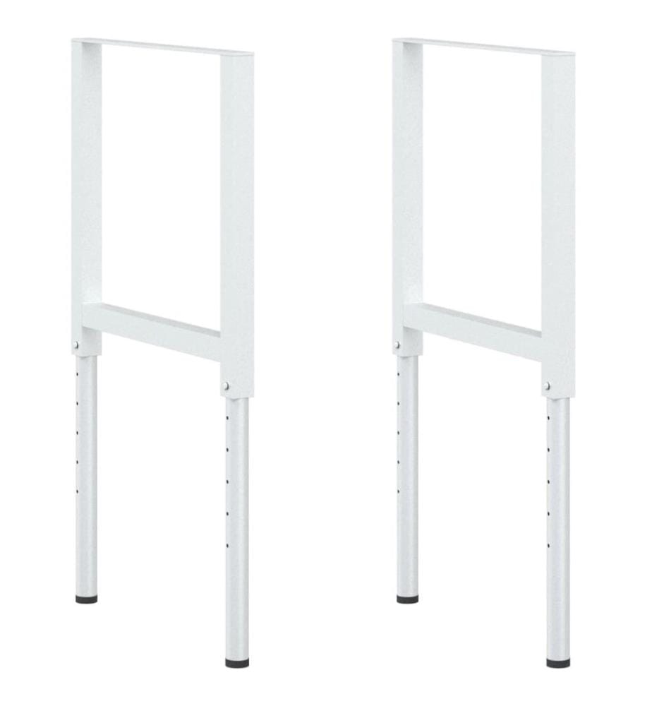 Cadres d'établi réglables 2 pcs Métal 55x(69-95,5) cm Gris