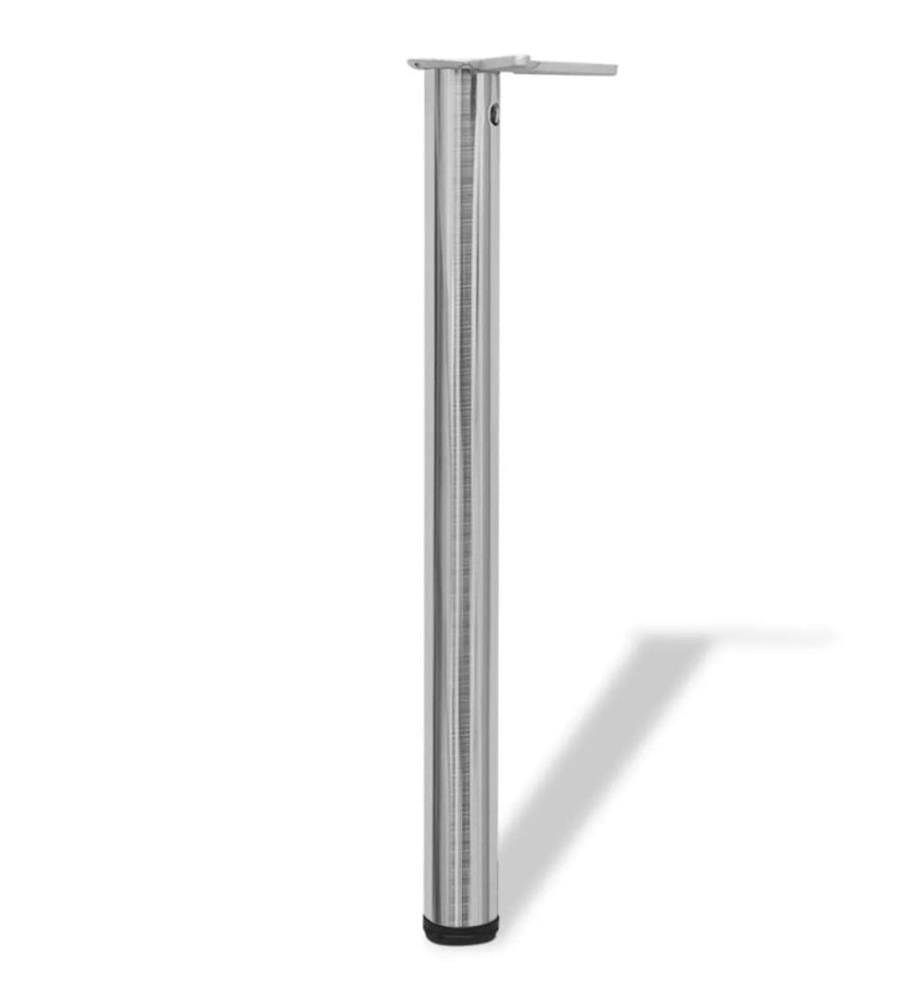 4 pieds de table réglables en hauteur 710 mm Nickel brossé