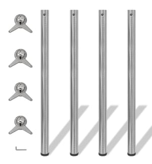 4x höhenverstellbares Tischbein Nickel gebürstet 1100 mm