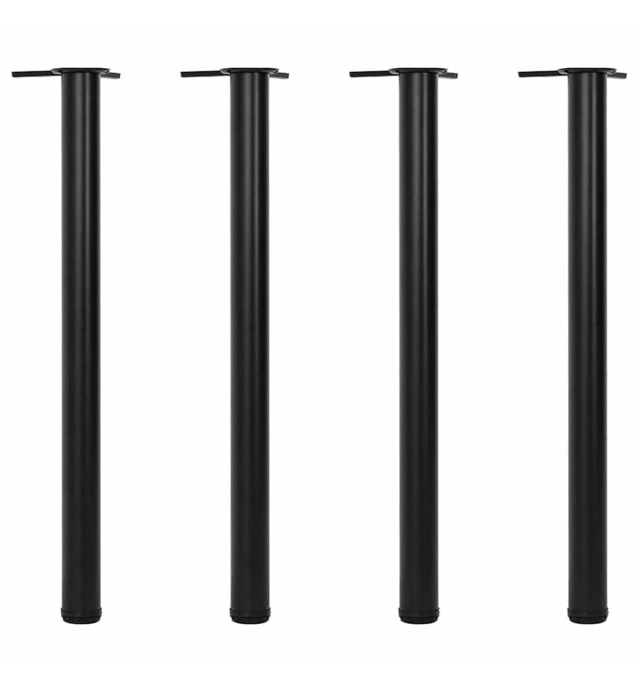 4 höhenverstellbare Tischbeine Schwarz 870 mm