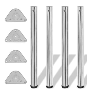 4x höhenverstellbares Tischbein Chrom 710 mm