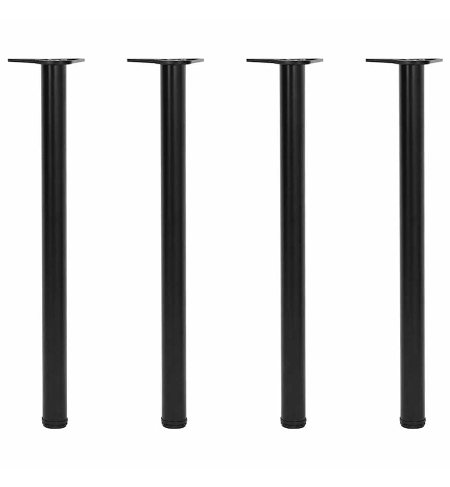 4 höhenverstellbare Tischbeine Schwarz 870 mm