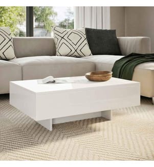 Table basse blanc brillant