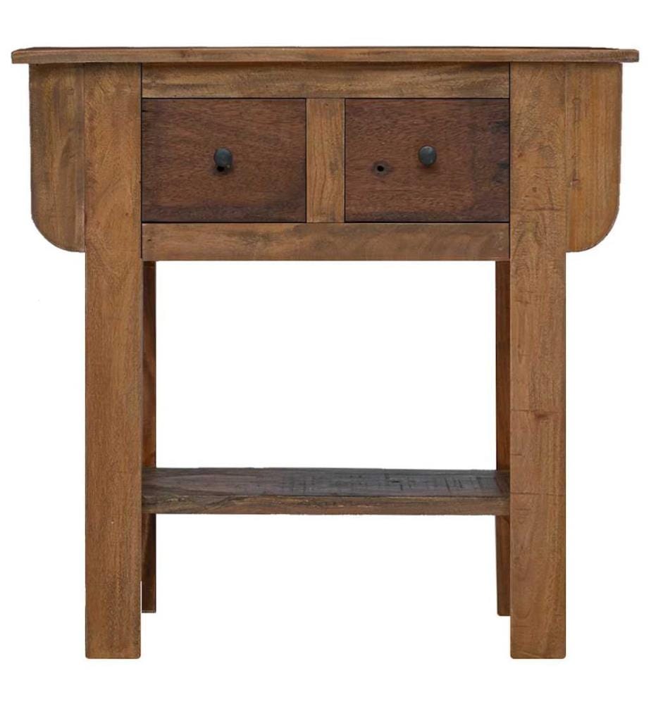 Table console bois de récupération mélangé 80x35x80 cm